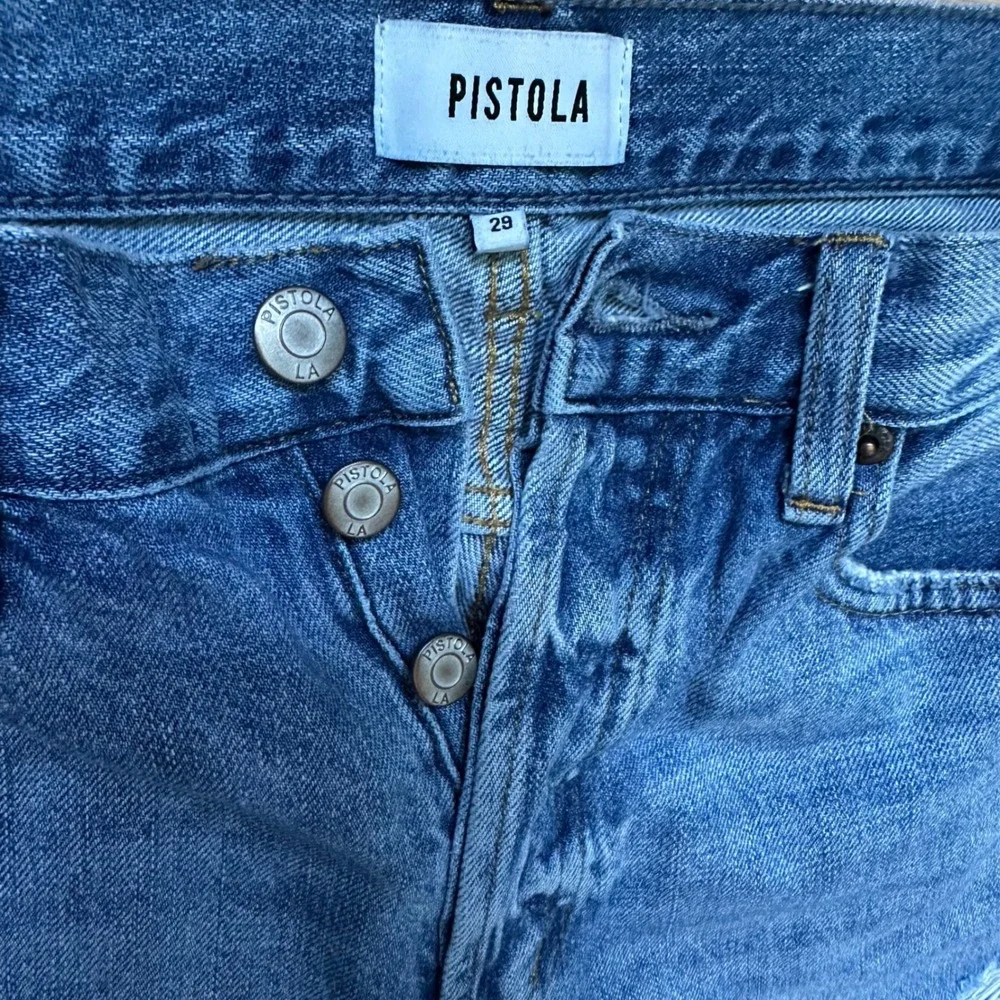 Pistola Charlie High Rise Straight Leg Cropped Jeans Ventura Light Wash Size 29